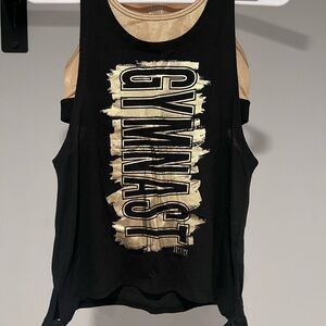 Justice Active Gold and Black Tank Top